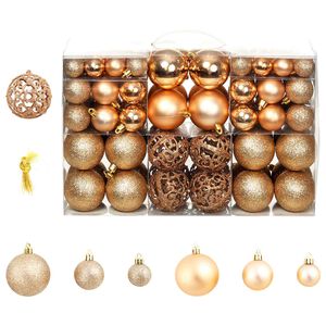 vidaXL Ensemble de boules de No&euml;l 100 pcs 3/4/6 cm Rose/Dor&eacute;
