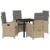 vidaXL Ensemble de salle &agrave; manger pour jardin 5 pc Beige polyrotin