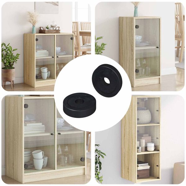 vidaXL compatible avec des rondelles plates 2 pcs Noir &empty;15 x 3 mm