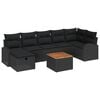 vidaXL Ensemble de canap&eacute; de jardin 8 pc Noir Poly rotin