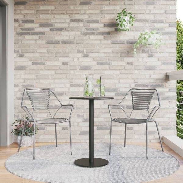 vidaXL Table de jardin ronde noir Ø50x72 cm acier