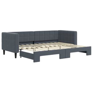 vidaXL Lit de jour avec gigogne sans matelas gris fonc&eacute; 80x200 cm
