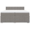 vidaXL Sommier &agrave; lattes de lit avec matelas Taupe 200x200 cm Tissu