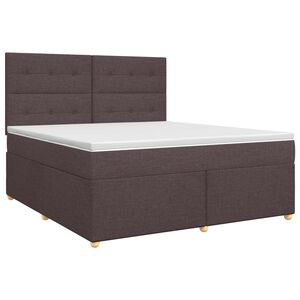 vidaXL Lit boxspring avec matelas Marron fonc&eacute; 140 x 200 cm Tissu