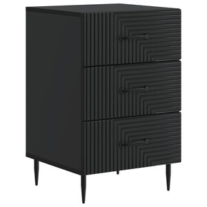 vidaXL Cabinet de chevet Noir 43 x 41 x 66,5 cm Bois d'ing&eacute;nierie