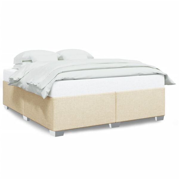 vidaXL Cadre de lit sans matelas cr&egrave;me 200x200 cm tissu