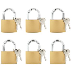 vidaXL U Lock avec Cl&eacute;s 6 pcs Laiton Fer