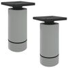 vidaXL Pieds de meuble R&eacute;glable 2 pc Blanc 64 x 64 x 100 mm PP