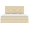vidaXL Lit avec rangement et LED avec LED Cr&egrave;me 180 x 200 cm Polyester