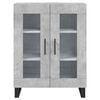 vidaXL Buffet haut Gris b&eacute;ton 69,5x34x180 cm Bois d'ing&eacute;nierie
