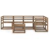 vidaXL Salon de jardin 6 pcs Marron Bois de pin impr&eacute;gn&eacute;