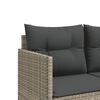 vidaXL Chaise longue avec coussins gris clair r&eacute;sine tress&eacute;e