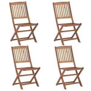 vidaXL Chaises pliantes 4 pi&egrave;ces en bois d'acacia massif