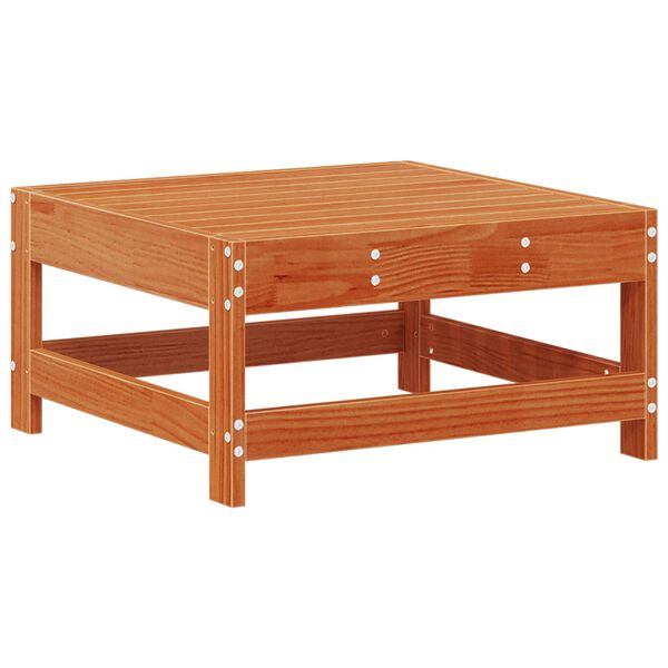 vidaXL Repose-pieds de jardin Pin massif Brun Cir&eacute; 62 x 62 x 32 cm