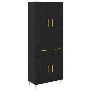 vidaXL Haut Armoire Ch&ecirc;ne noir 69,5 x 34 x 180 cm Bois d'ing&eacute;nierie