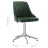 vidaXL Chaises pivotantes &agrave; manger lot de 6 vert fonc&eacute; velours