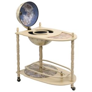 vidaXL Support de vin autoportant globe Bois d'eucalyptus Vert