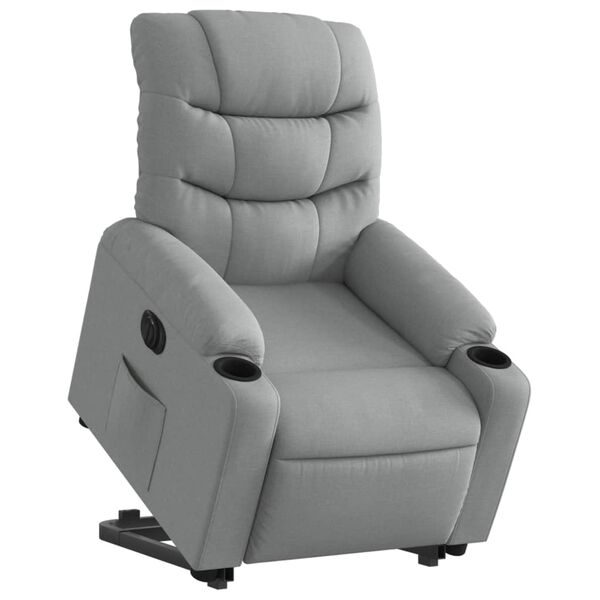 vidaXL Fauteuil inclinable électrique gris clair tissu