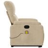 vidaXL Fauteuil inclinable de massage crème tissu microfibre
