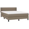 vidaXL Sommier &agrave; lattes de lit avec matelas Taupe 140x190 cm Tissu