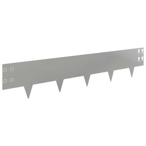 vidaXL Bordure de Pelouse 10 pc 100 x 20 cm Acier Argent&eacute;
