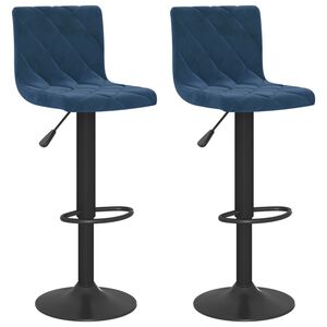 vidaXL Tabourets de bar lot de 2 bleu velours