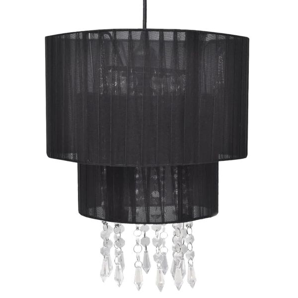 vidaXL Lustre suspendue Cristal Noir