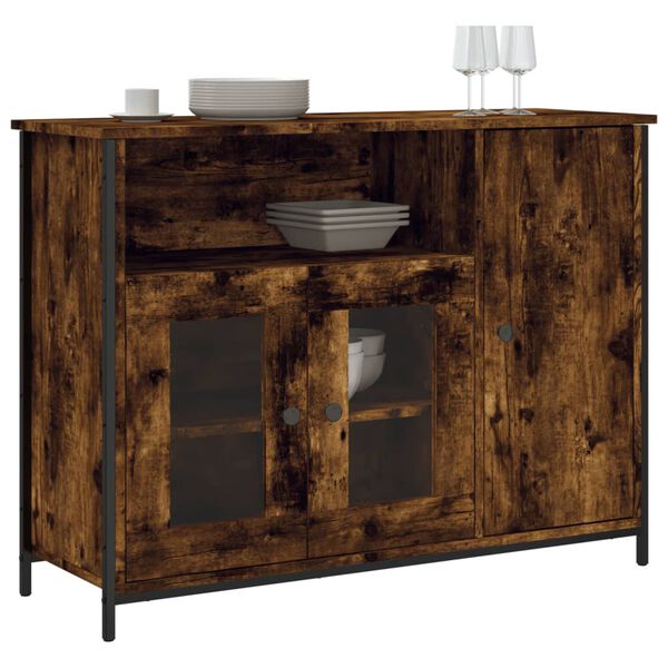 vidaXL Buffet chêne fumé 100x35x75 cm bois d'ingénierie