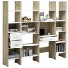vidaXL Ensemble de biblioth&egrave;que 4 pcs Blanc et ch&ecirc;ne sonoma