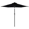 vidaXL Parasol de jardin avec m&acirc;t en acier noir 225x225x212 cm