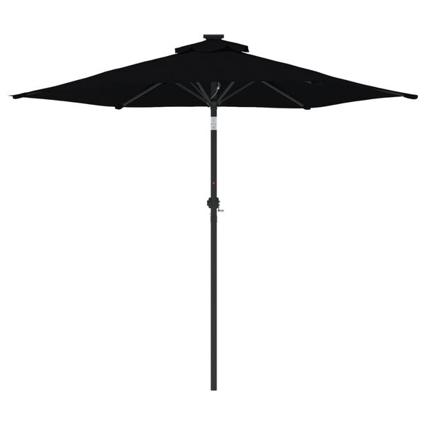 vidaXL Parasol de jardin avec m&acirc;t en acier noir 225x225x212 cm