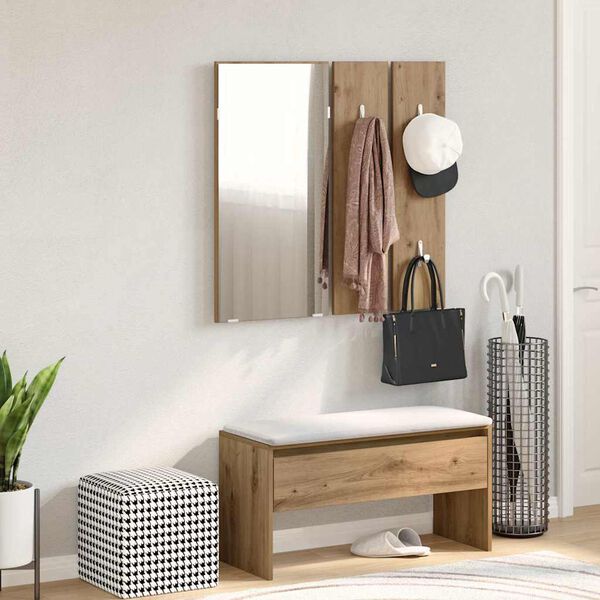 vidaXL Ensemble de meubles de couloir ch&ecirc;ne artisanal bois ing&eacute;nierie