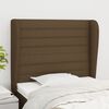 vidaXL T&ecirc;te de lit avec oreilles Marron fonc&eacute; 83x23x118/128 cm Tissu