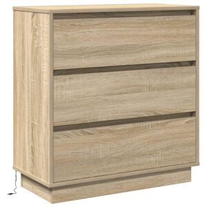 vidaXL Cabinet de chevet Ch&ecirc;ne Sonoma 71 x 34,5 x 75 cm