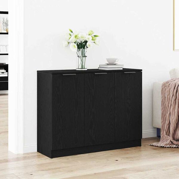 vidaXL Buffet Chêne noir 90,5 x 30 x 70 cm Bois d'ingénierie