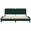 vidaXL Cadre de lit sans matelas vert fonc&eacute; 180x200 cm velours