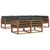 vidaXL Ensemble de canap&eacute;s d'ext&eacute;rieur 7 pcs Naturel et Anthracite