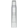 vidaXL Paniers à gabions arqués 15 pcs 400x30x120/140 cm Fer galvanisé
