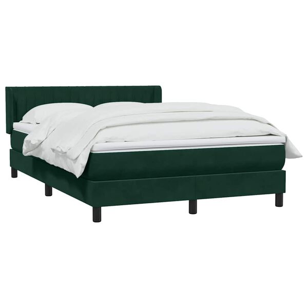 vidaXL Sommier &agrave; lattes de lit et matelas vert fonc&eacute; 160x210cm velours