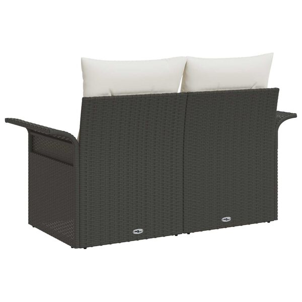vidaXL Canapé de jardin avec coussin Noir 141 x 62 x 69 cm polyrotin