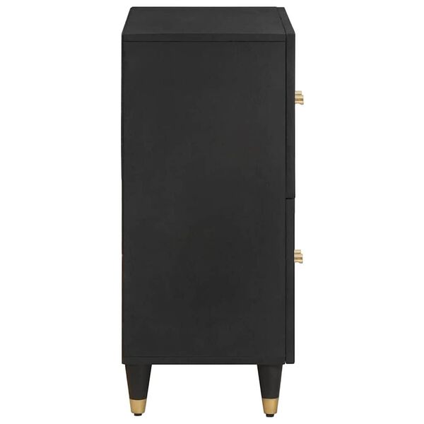 vidaXL Buffet avec étagère Noir 60 x 33 x 75 cm Bois de mangue massif