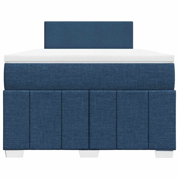 vidaXL Sommier &agrave; lattes de lit avec matelas Bleu 120x200 cm Tissu