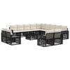 vidaXL Ensemble de canap&eacute; de jardin 14 pcs Noir et blanc cr&egrave;me