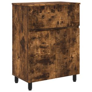 vidaXL Unit&eacute; de vanit&eacute; de salle de bain Ch&ecirc;ne fum&eacute; 60 x 35 x 80 cm