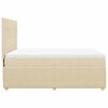 vidaXL Sommier &agrave; lattes de lit avec matelas Cr&egrave;me 140x190 cm Tissu