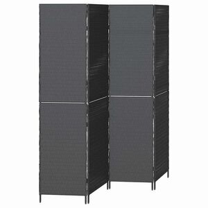 vidaXL Paravent Noir 195 x 180 cm polyrotin