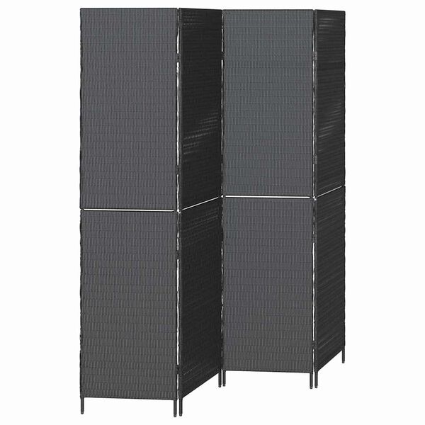 vidaXL Paravent Noir 195 x 180 cm polyrotin