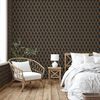 DUTCH WALLCOVERINGS Papier peint Geometric Noir et dor&eacute;