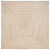 vidaXL Tapis de surface Carr&eacute; Naturel et Blanc 240 x 240 cm Jute