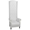 vidaXL Chaise &agrave; dossier haut blanc similicuir